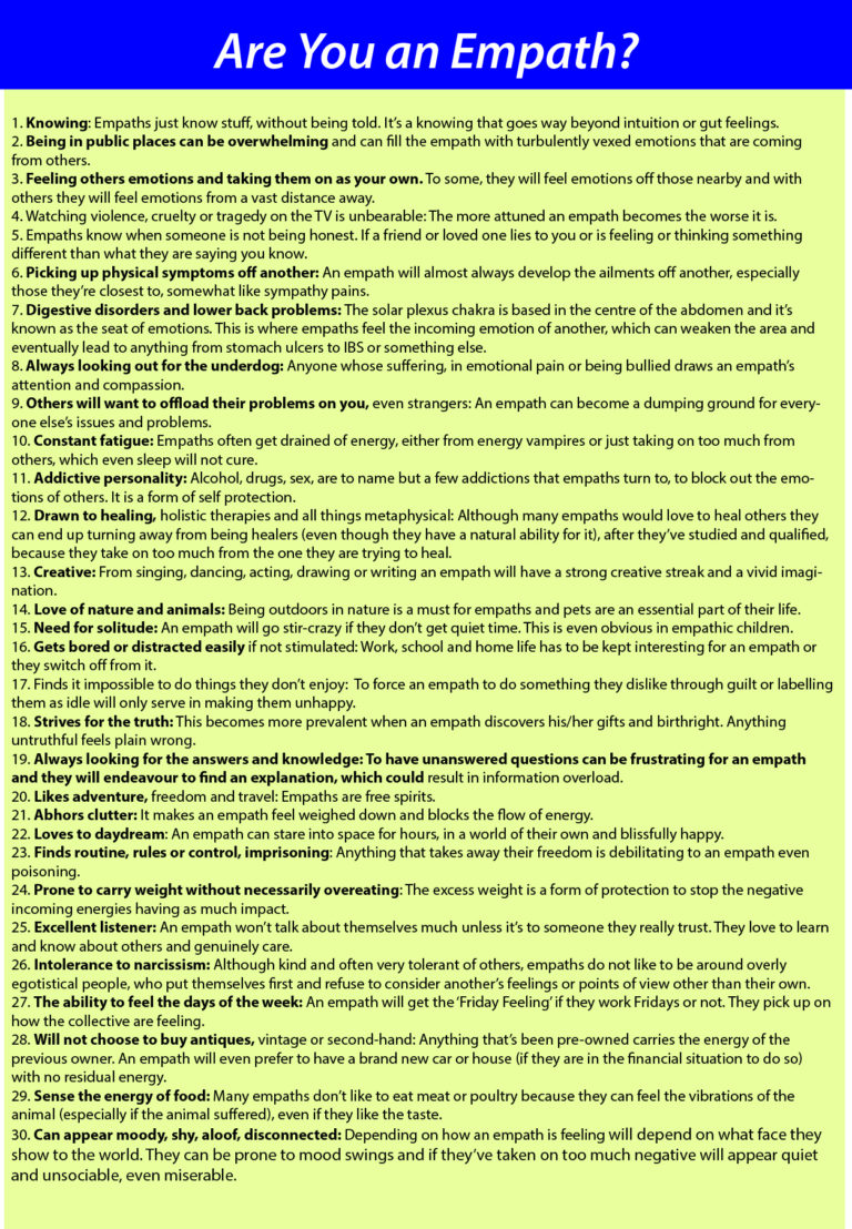 Infographic: Are You an Empath? signs list